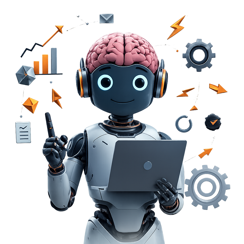 Friendly AI robot illustration